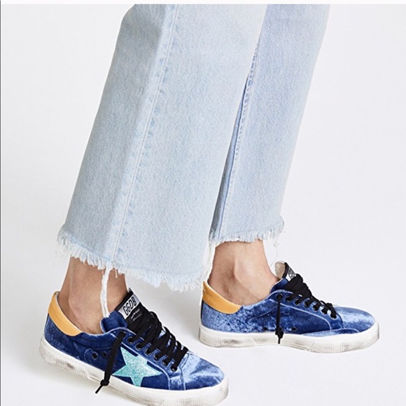 golden goose sneakers blue glitter